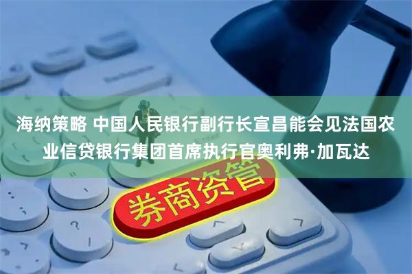 海纳策略 中国人民银行副行长宣昌能会见法国农业信贷银行集团首席执行官奥利弗·加瓦达